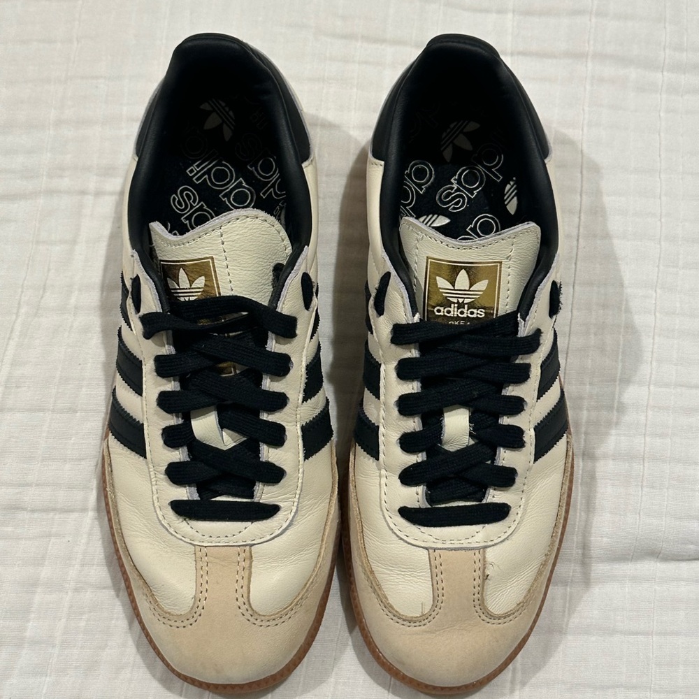 Adidas Black and Cream Sambas